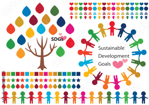 SDGs啓発用のベクターイラスト素材集