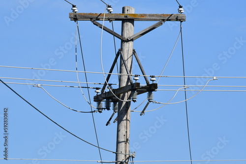 Power Lines on a Utility Pole