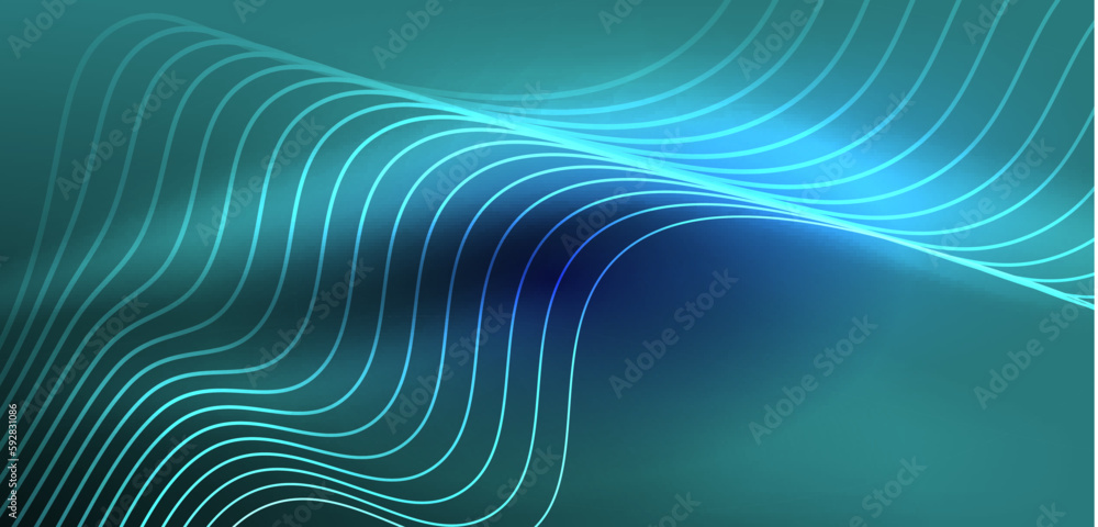Abstract background neon wave. Hi-tech design for wallpaper, banner, background, landing page, wall art, invitation, prints, posters Abstract background neon wave. Hi-tech design for wallpaper, banner, background, landing page, wall art, invitation, prints, posters