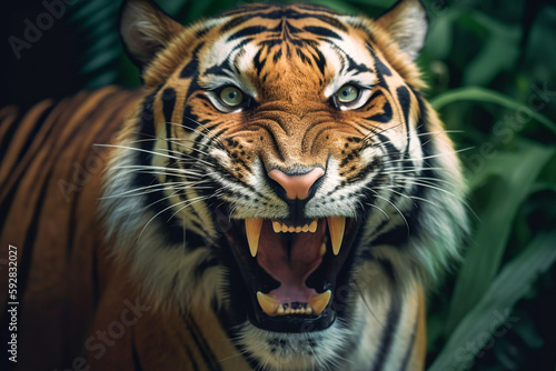 A beautiful tiger portrait in a jungle