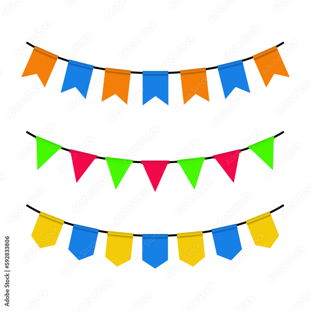 Obraz premium paper party flag decoration vector 