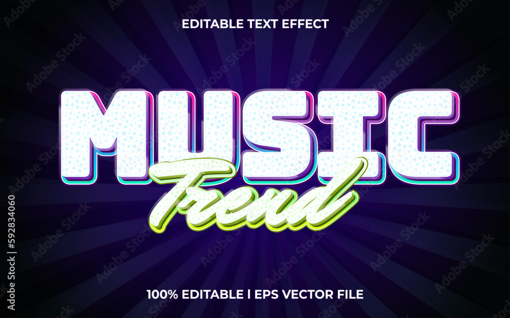 Obraz premium music trend 3d text effect and editable text, template 3d style use for party tittle