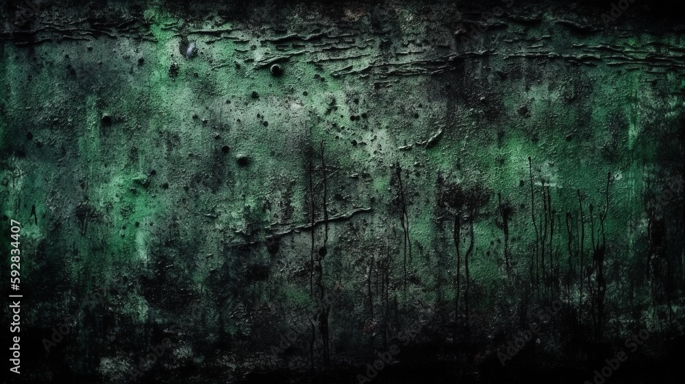 Obraz premium Black green grunge background. Dark dirty texture. Rough green background with copy space for design