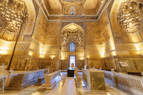 Inside view of the Gur-e-Amir (Guri Amir), Samarkand, Uzbekistan photo