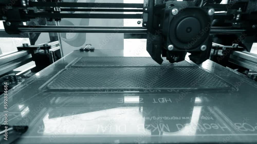 3D printer. Working 3d printer close-up. 3d printer printing object ...