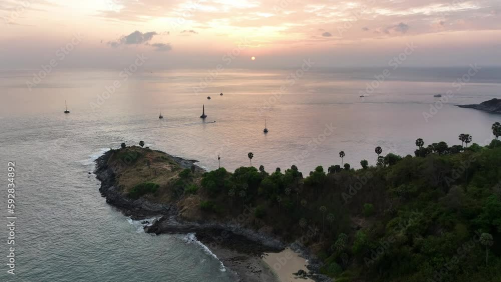 Promthep cape viewpoint at sunset in Phuket, Thailand. Promthep cape viewpoint at sunset in Phuket, Thailand.