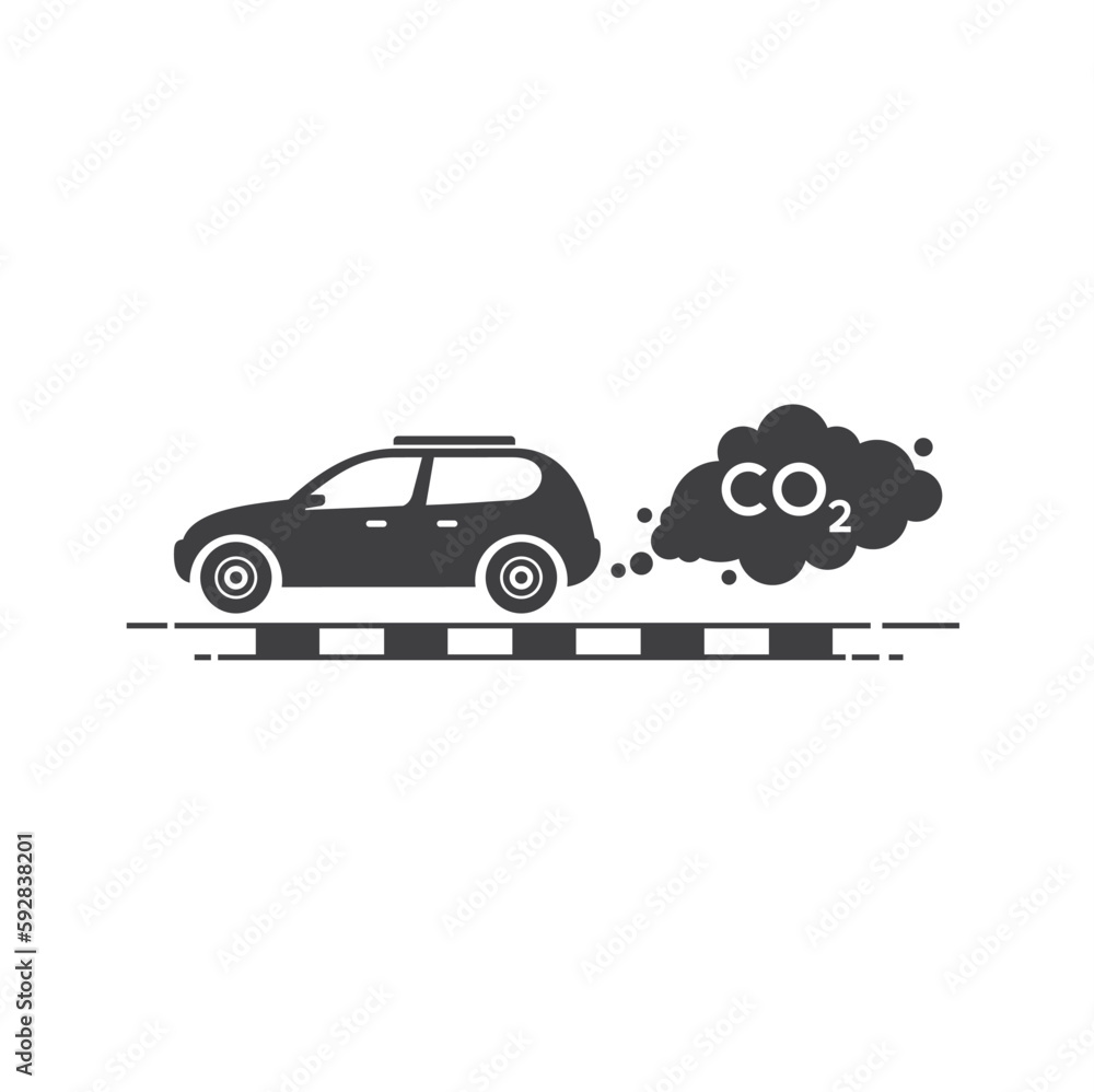 illustration of carbon dioxide,co2, vector art.