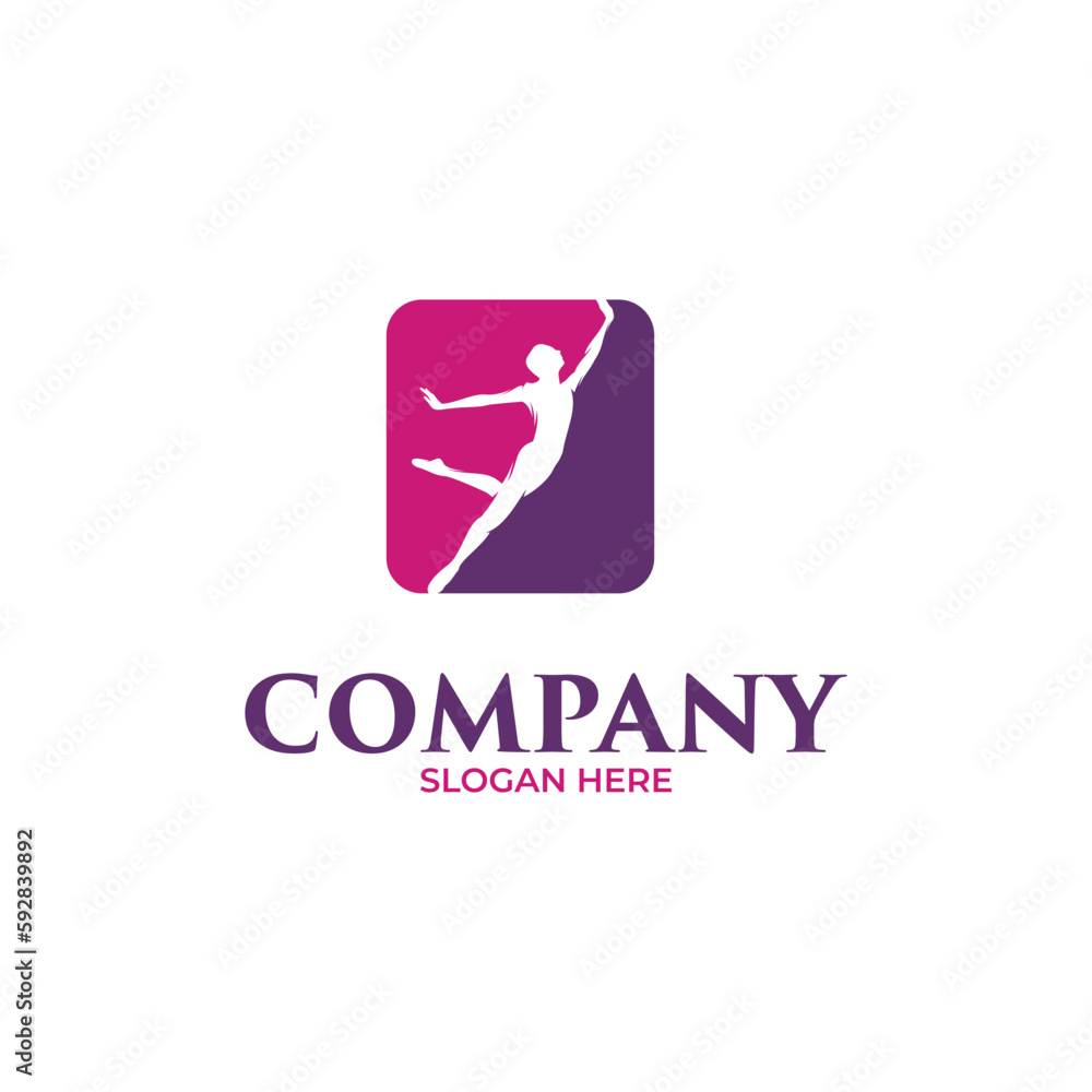Obraz premium Rhythmic gymnastics logo design vector