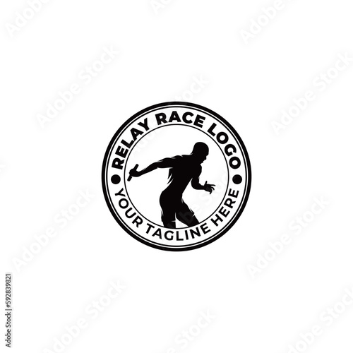 Relay race logo design template