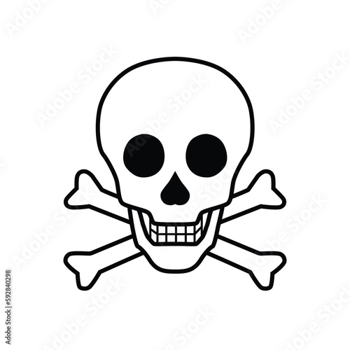 skull skeleton and bones sign pirate sign outline