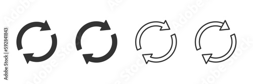 Arrow refresh, reload, rotation, loop vector icons set
