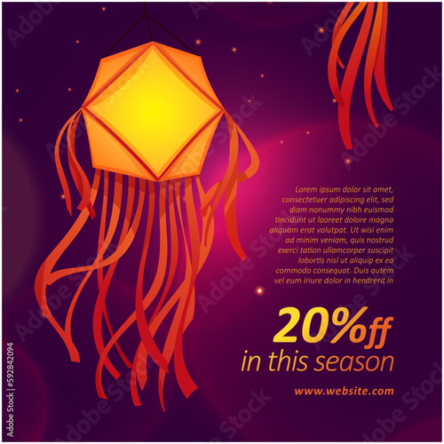 Happy Vesak Day Social Media Template
