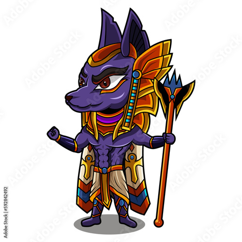 Anubis chibi mascot logo design