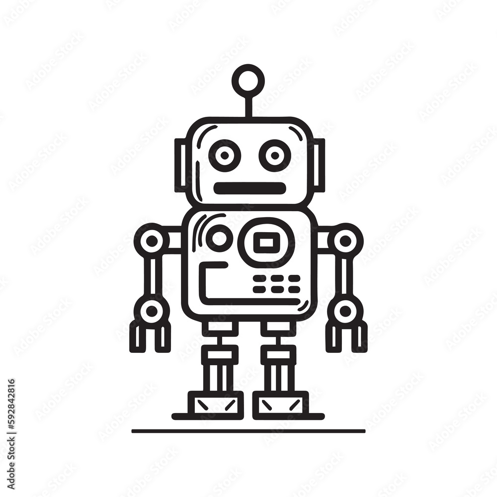 robot outline icon vector, generative ai robot outline icon vector, generative ai