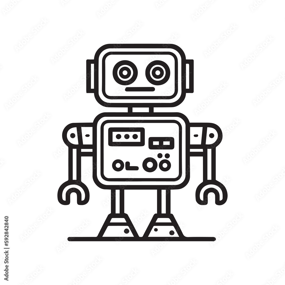 robot outline icon vector, generative ai robot outline icon vector, generative ai