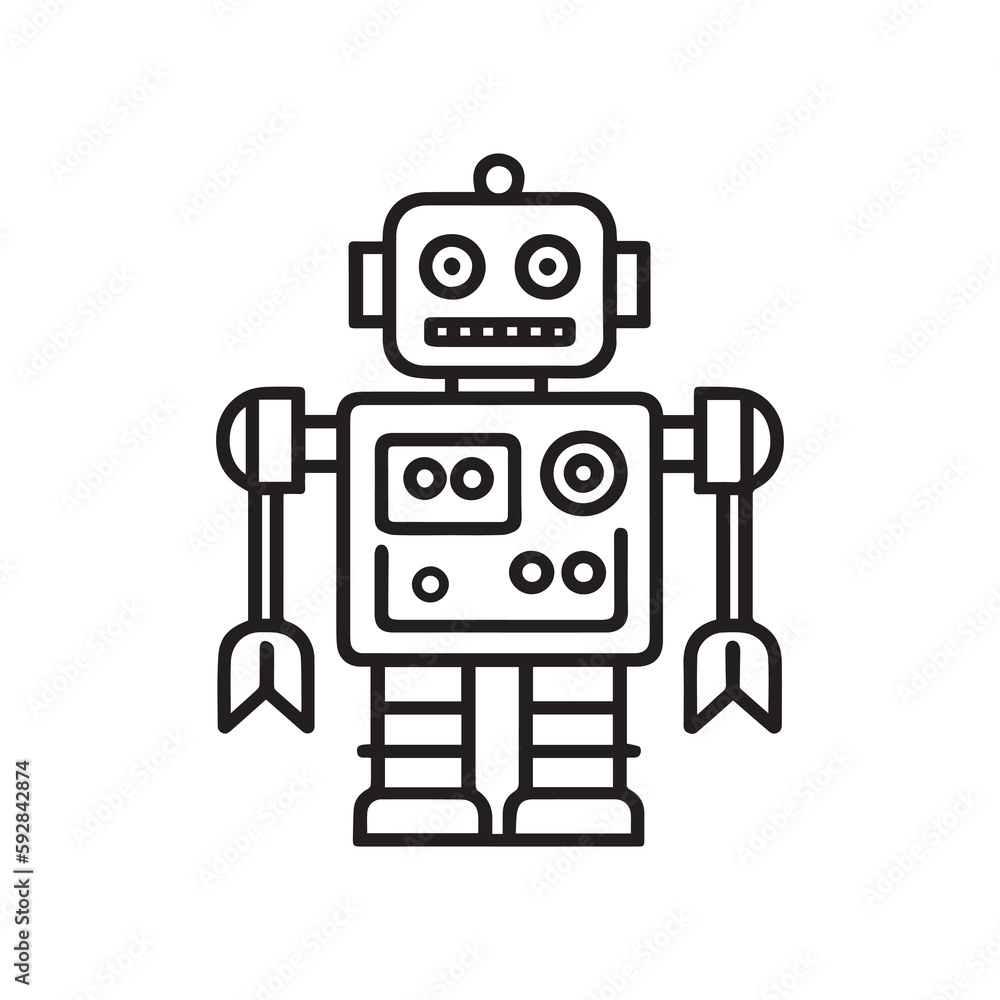 robot outline icon vector, generative ai robot outline icon vector, generative ai
