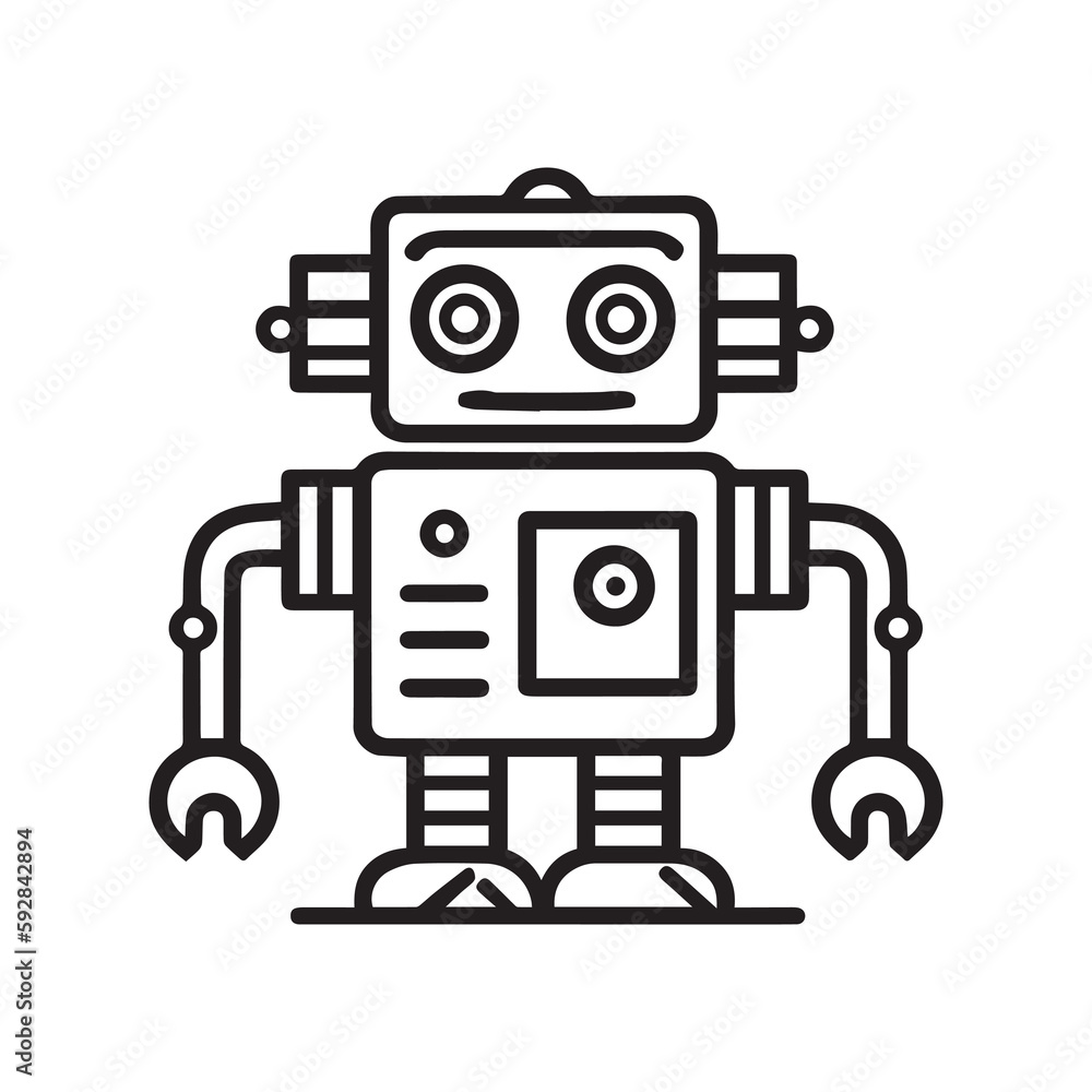 robot outline icon vector, generative ai robot outline icon vector, generative ai