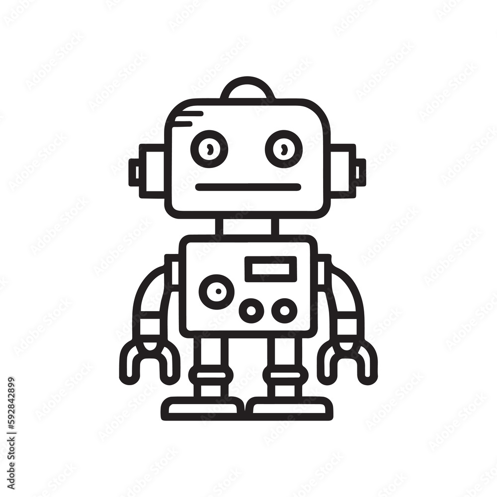 robot outline icon vector, generative ai robot outline icon vector, generative ai