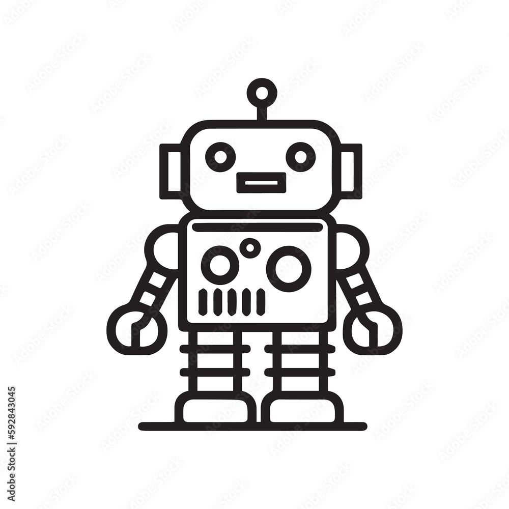 robot outline icon vector, generative ai robot outline icon vector, generative ai