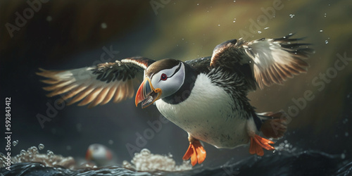 The Atlantic puffin is a remarkable bird with distinctive black and white plumage and a brightly colored beak. But seeing it in flight with a fish in its beak is truly breathtaking.