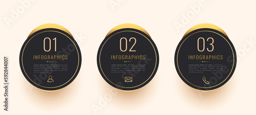 three category options infographic banner for premium presentation