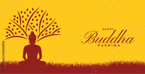 happy buddha purnima religious background for lord birthday celebration