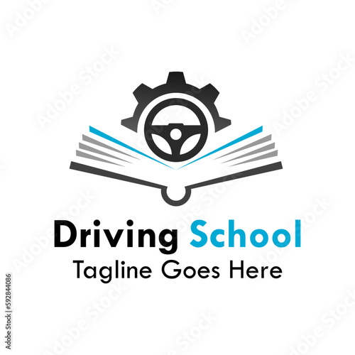Driving school logo template illustration