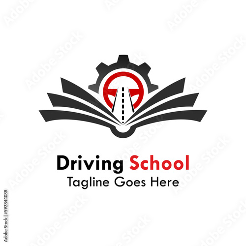 Driving school logo template illustration