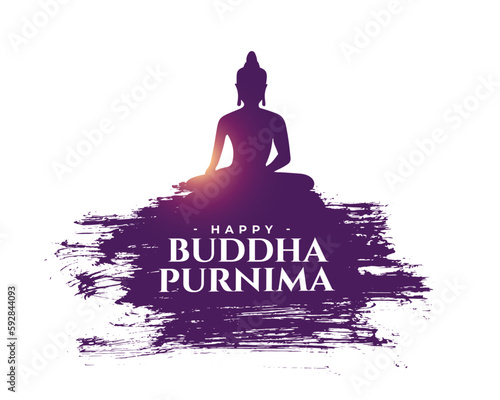 brush stroke style buddha purnima devotional background for faith and peace