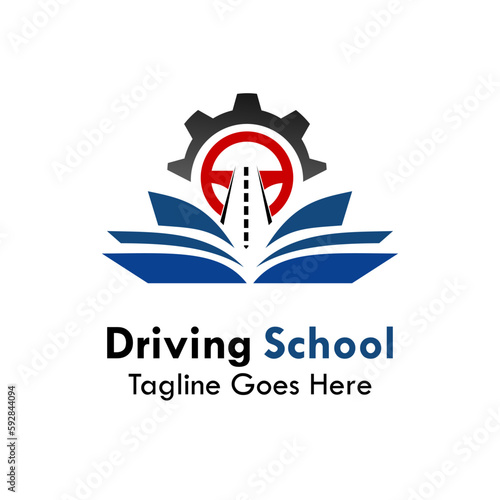 Driving school logo template illustration