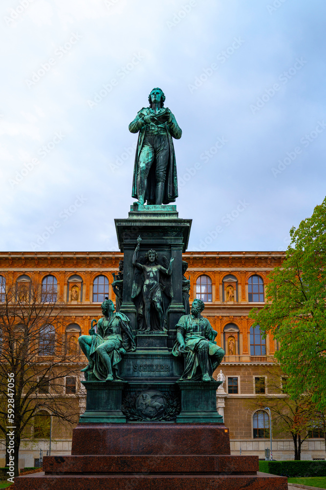 Friedrich Schiller Statue in Salzburg, Salzburger Land, Austria