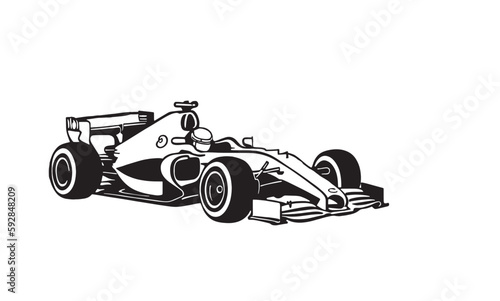 Coloring page of fantasy modern car on white background
