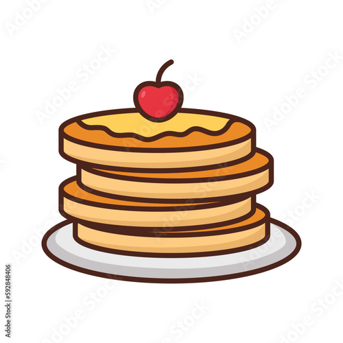 pancake icon vector design template in white background