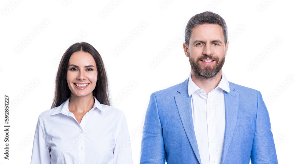 happy business boss and employee isolated on white background. business boss and employee happy business boss and employee isolated on white background. business boss and employee