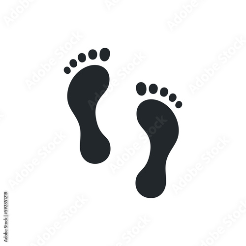 flat vector image isolated on white background, foot print icon © dimon_ua
