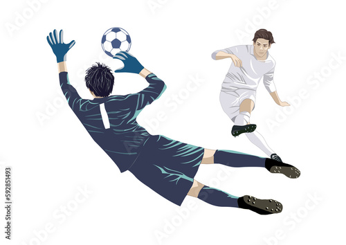 サッカー　キッカーとゴールキーパー