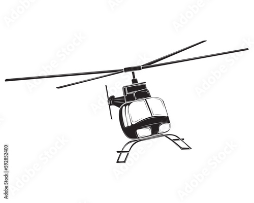 Black silhouette Realistic Helicopter isolated on white background. Vector illustration © Inna