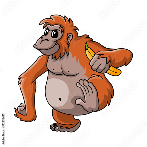 cartoon cute orang utan monkey smile