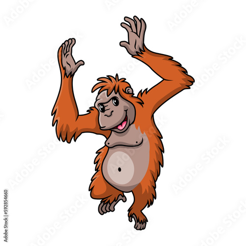 cartoon cute orang utan monkey smile