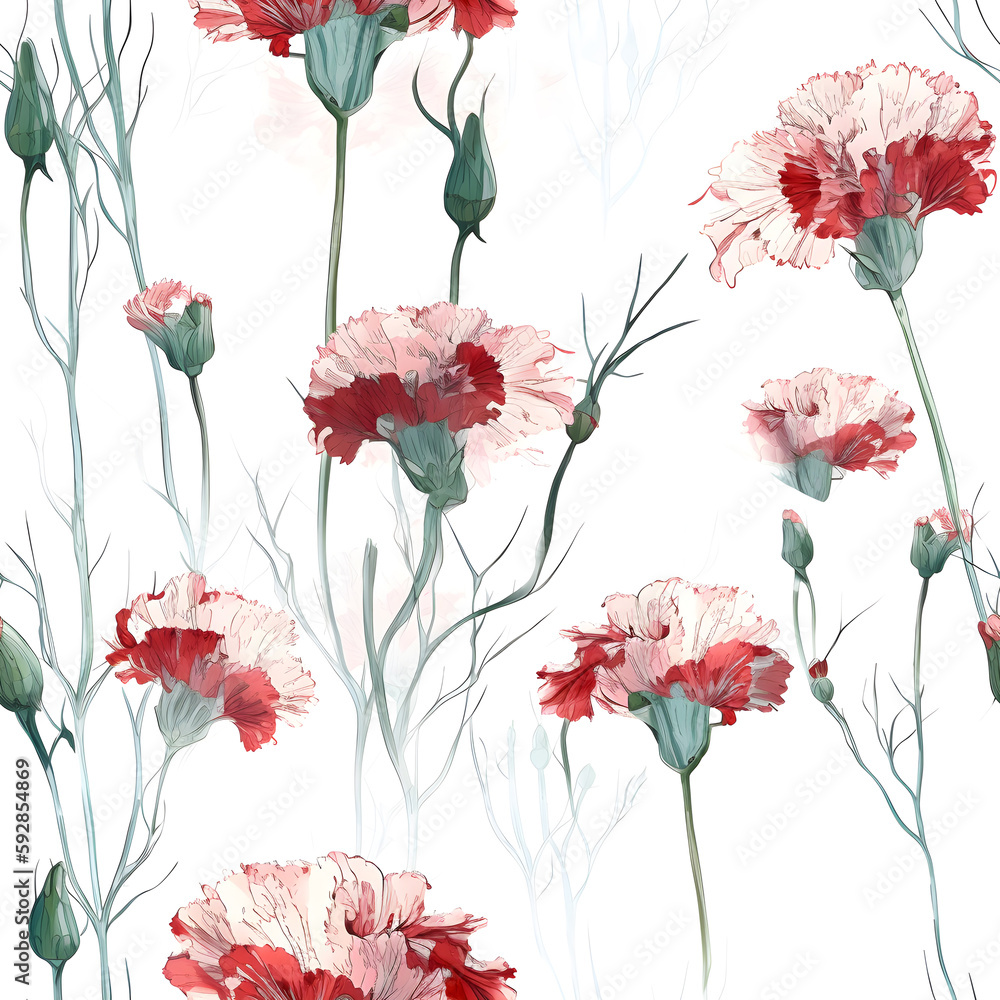 seamless floral background, Illustration by Generative Ai seamless floral background, Illustration by Generative Ai