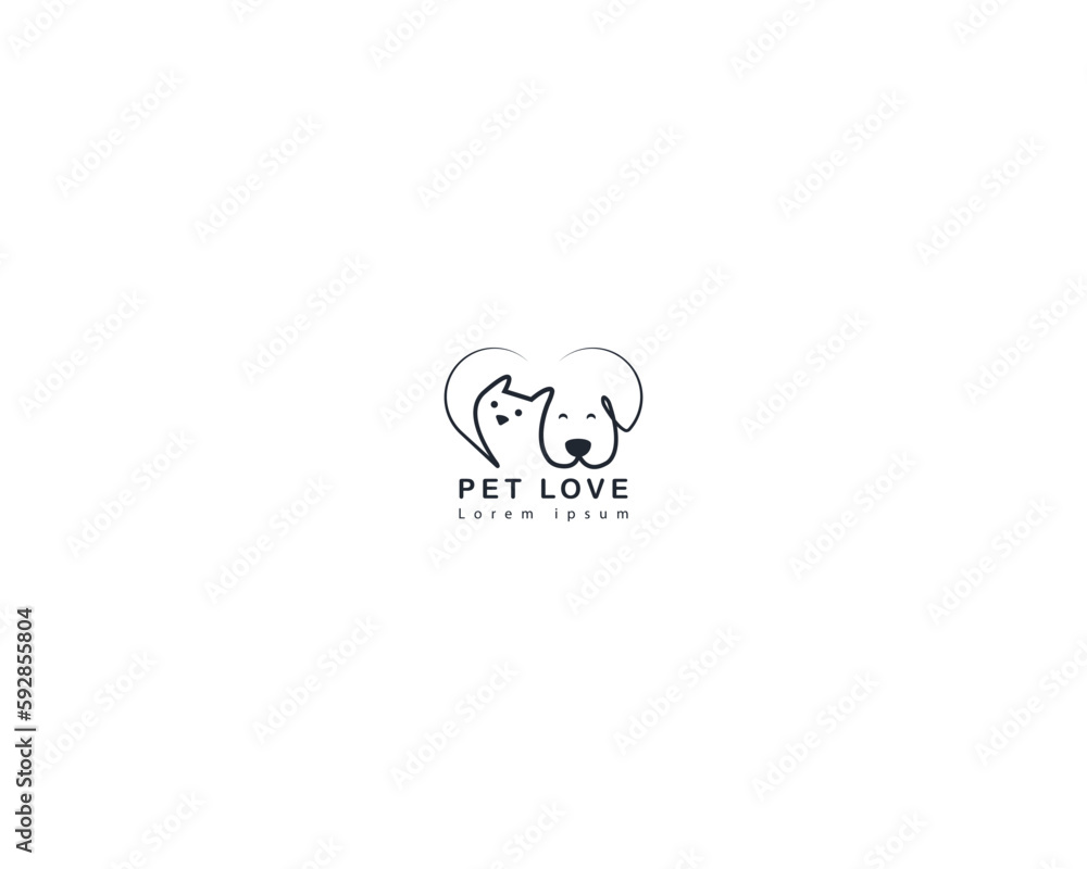 Dog and cat logo design template vector, line of pet logo design suitable for pet shop, store, cafe, business, hotel, veterinary clinic, Domestic animal vector illustration logotype, sign or symbol. Dog and cat logo design template vector, line of pet logo design suitable for pet shop, store, cafe, business, hotel, veterinary clinic, Domestic animal vector illustration logotype, sign or symbol.