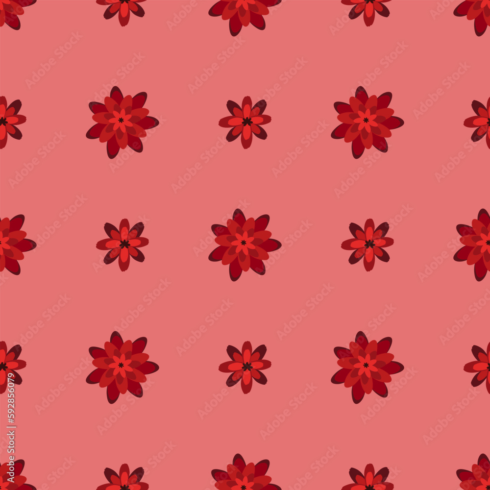 Hand drawn abstract ditsy flowers repeating vector pattern isolated background.
