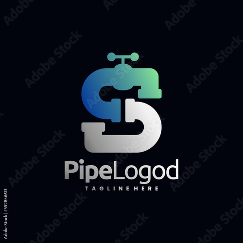 S logo with pipe concept