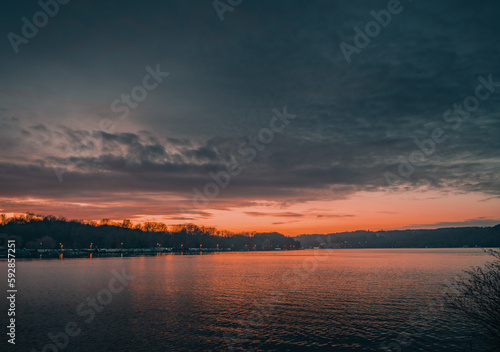 Abendrot am Baldeneysee in Essen