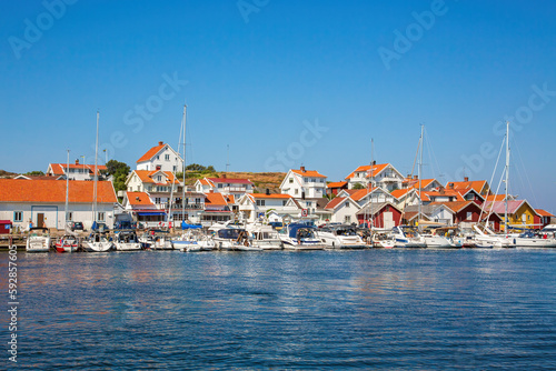 Boats in the harbor at Grundsund on the Swedish coast