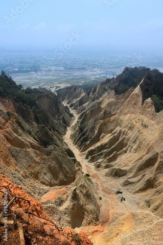 Flaming Mountain is located at the junction of Sanyi Township and Yuanli Township in Miaoli County, Taiwan. photo