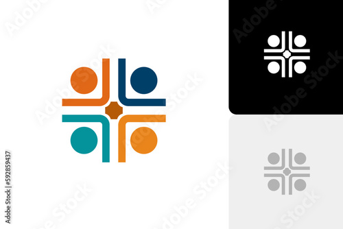 Community social mentor Logo vector Illustration