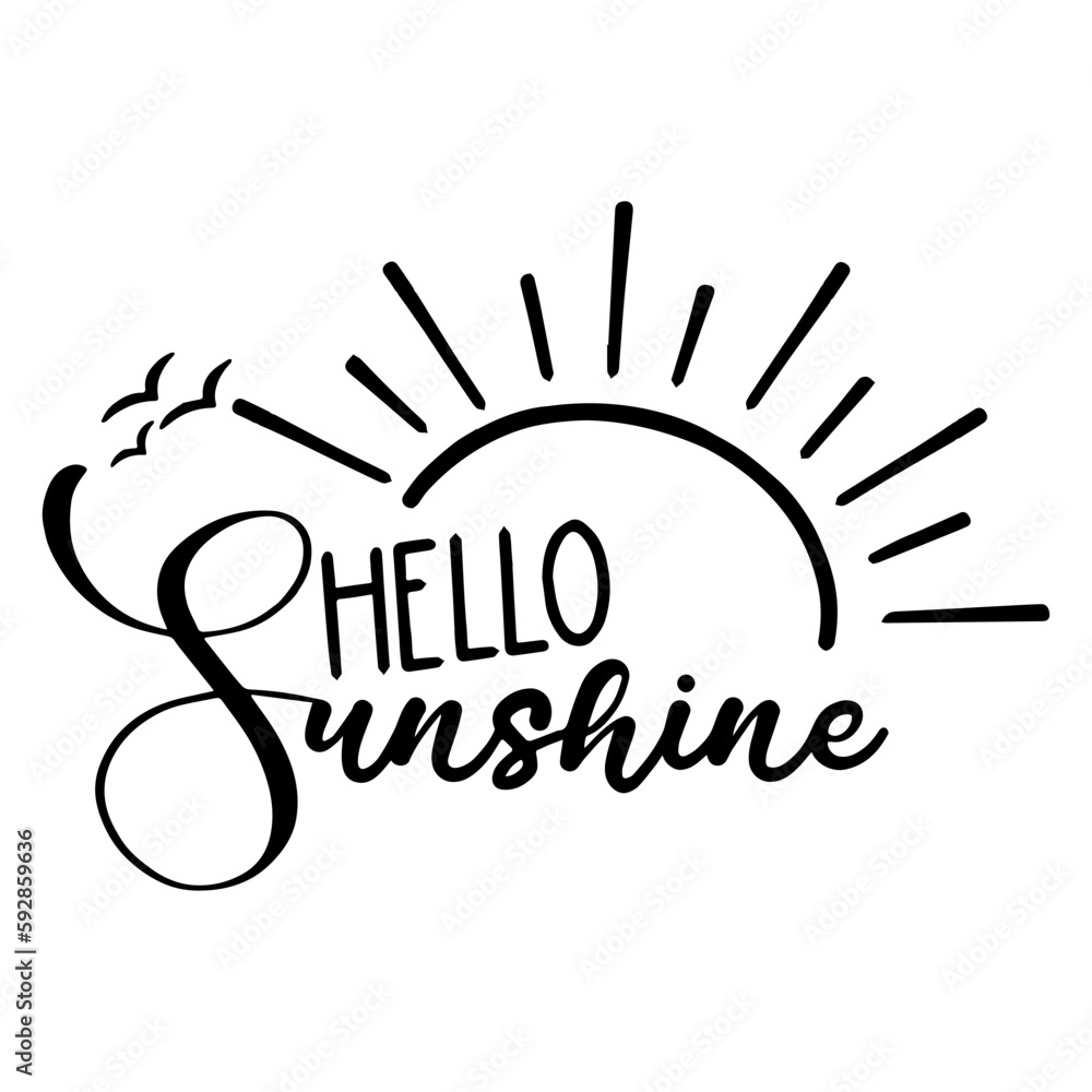 Hello Sunshine SVG, Heart, Summer, Sun svg, Summer Svg, Spring svg