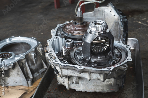 Automotive front-wheel drive automatic transmission rebuild and service.