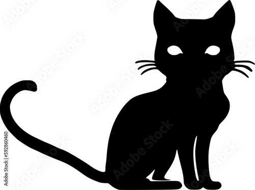 Bilde på lerret Cute cat silhouette, Beautiful kittie shape, isolated vector image